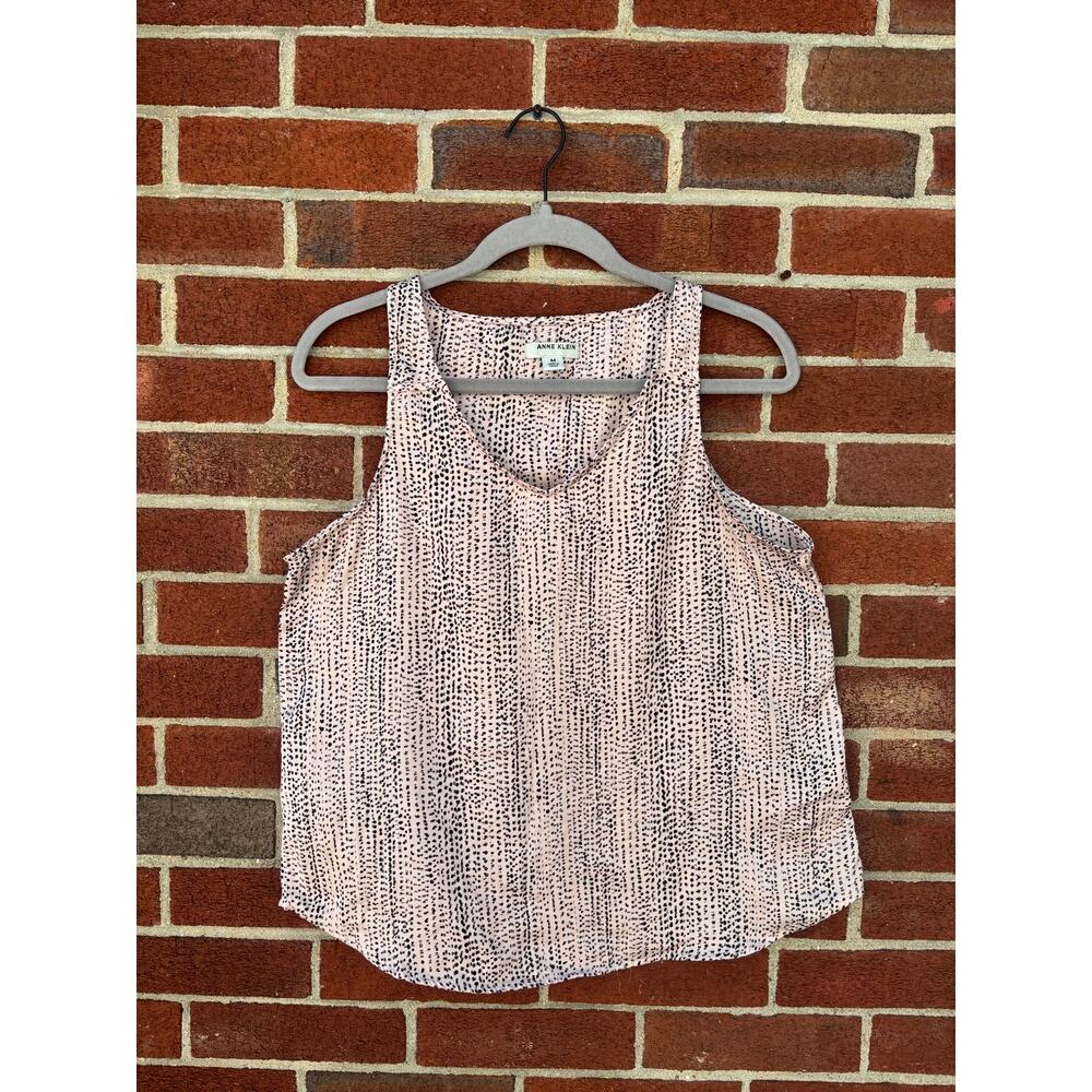 Anne Klein Pink Black Animal Print Sleeveless Blouse Tank Top Women’s Medium - Picture 4 of 14
